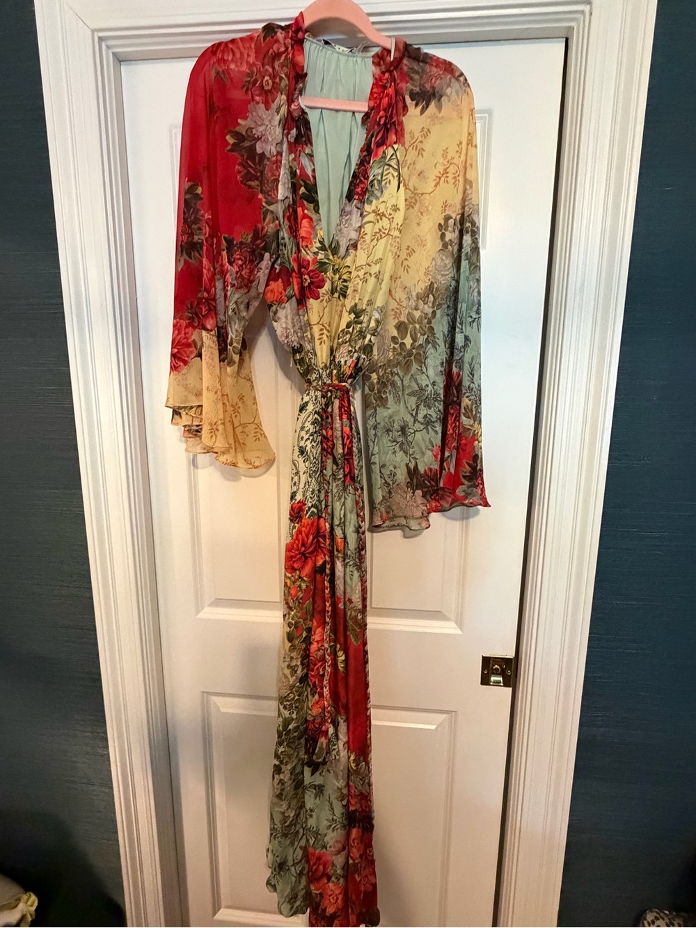 Alice + Olivia Multi-Color Floral Chiffon Maxi Dress - Picture 2 of 2